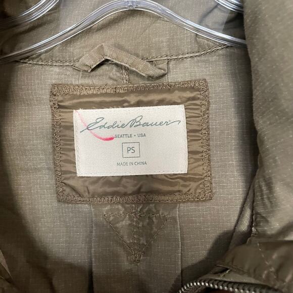 Eddie Bauer Khaki Utility Jacket Sz Petite Small - Picture 7 of 9